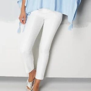 J. Jill Essential Cotton Stretch Pull On Pants White Size 16